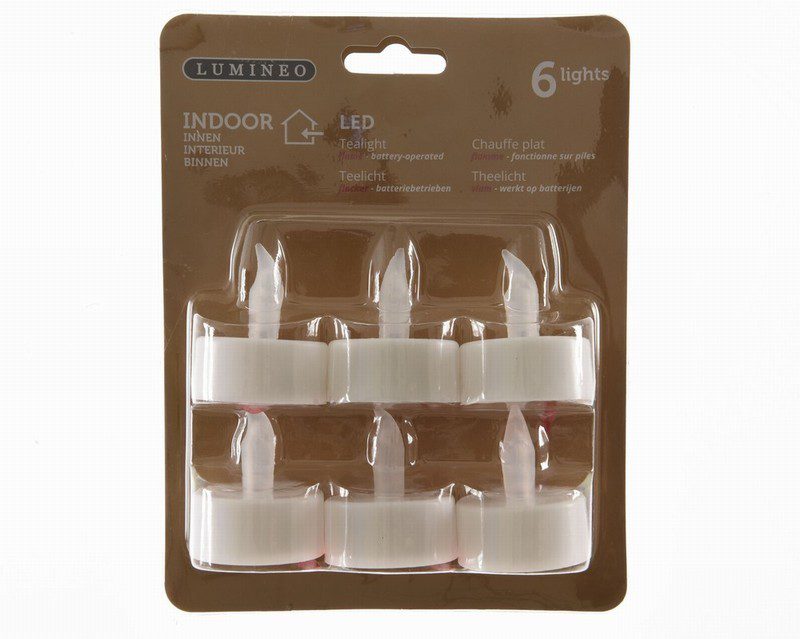 Pack of 6 LED tealight plastic BO indoor - Image 2