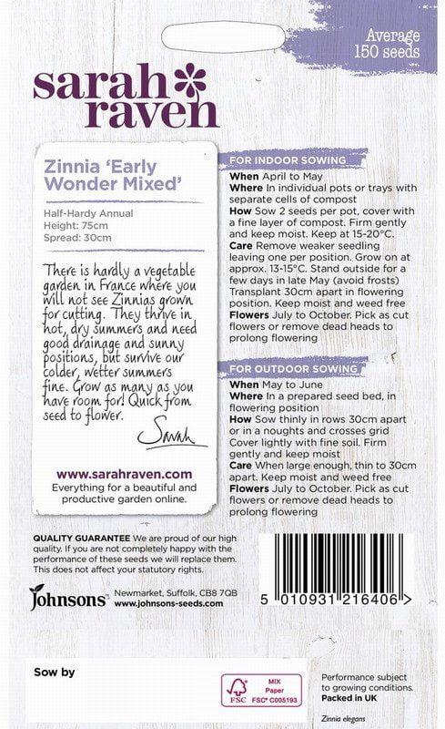 UK/SR-ZINNIA Early Wonder Mixed - Image 2