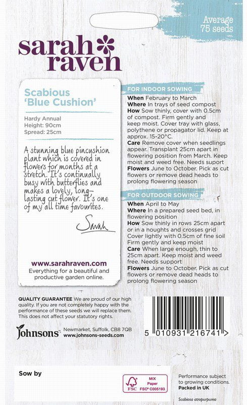 UK/SR-SCABIOUS Blue Cushion - Image 2