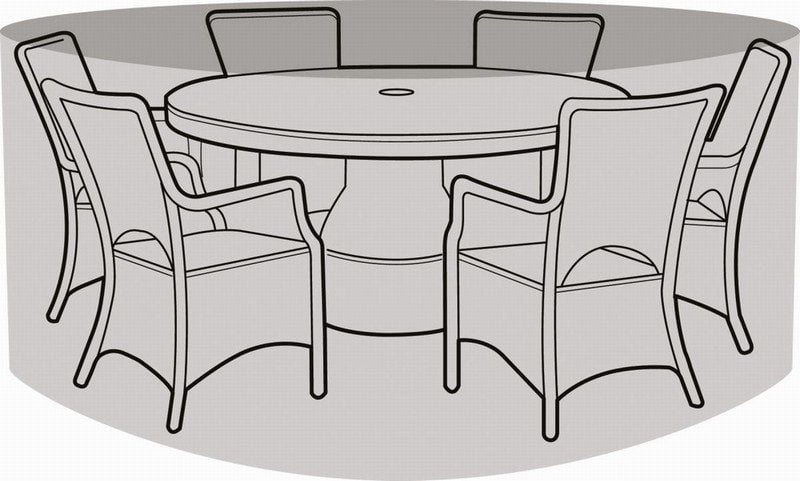 6-8 Seater Round Furniture Set Cover Black - Image 4