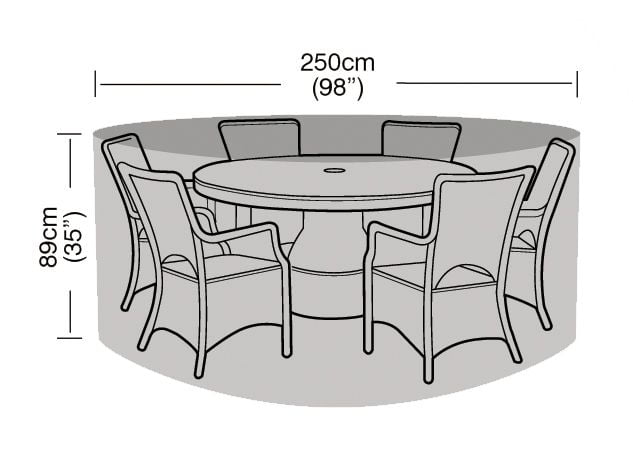 6-8 Seater Round Furniture Set Cover Black - Image 5