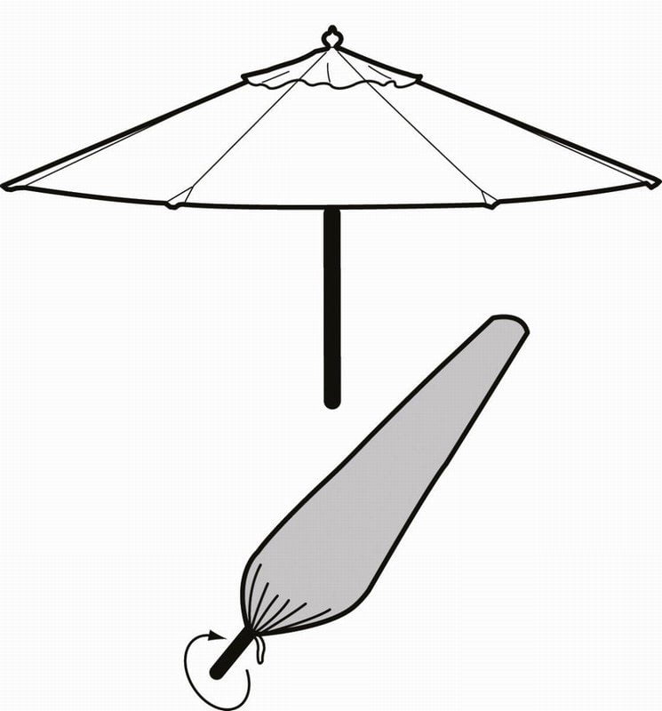 Large Parasol Cover Black - Image 2