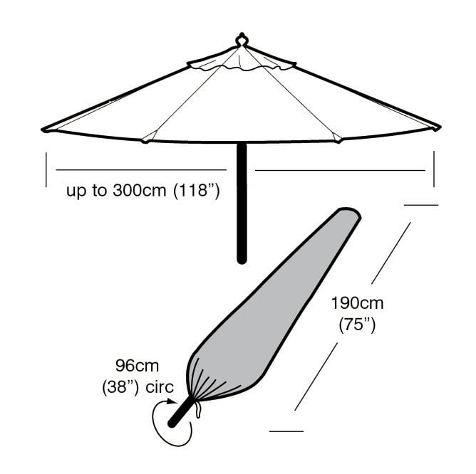 Large Parasol Cover Black - Image 3