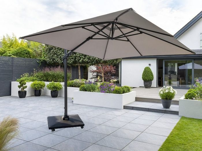 Royce 3m Square Cantilever Parasol with 90kg Wheeled Base Raglan