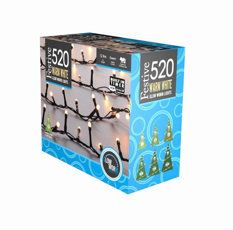 520 glow-worm lights - warm white
