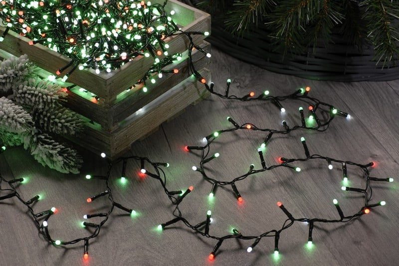 1000 glow-worm lights - jolly holly