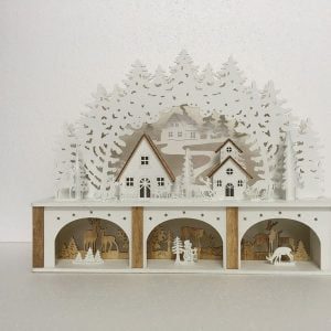 45cm bo lit village scene