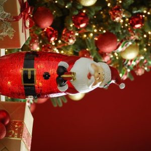 45cm bo lit glass santa