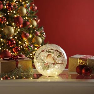 20cm bo lit crackle effect robin ball