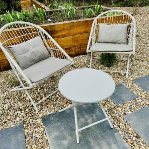 Holly 3 Piece Bistro Set -Taupe