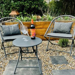 Holly 3 Piece Folding Bistro Set-Grey