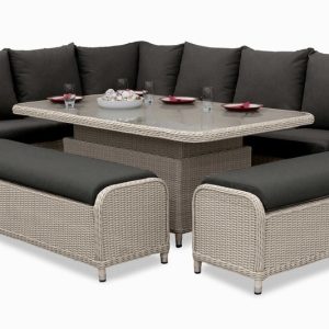Avery Grande Rectangular L/Hand Corner Lounge/Dining Set -Ash