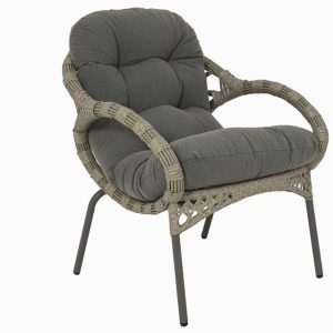 Castel Wicker Outdoor Chair with Cushion - Grey