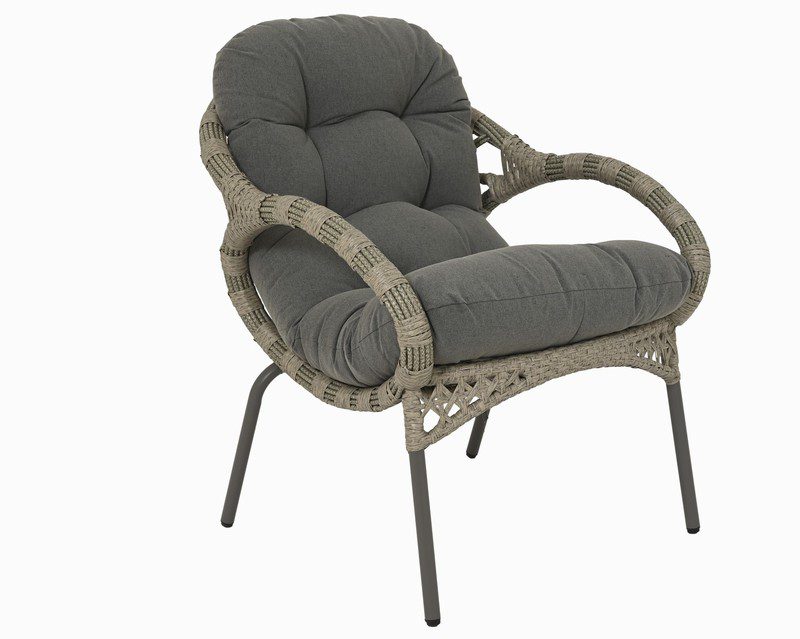 Castel Wicker Outdoor Chair with Cushion - Grey