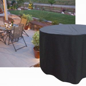 4 Seater Round Furniture Set Cover Black