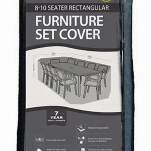 8-10 Seater Rectangular Furniture Set Cover Black