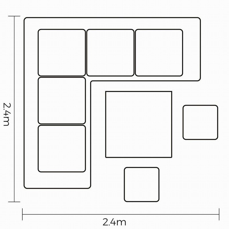Hartman Eton Square Casual Dining Set - Beech Weave - Image 3