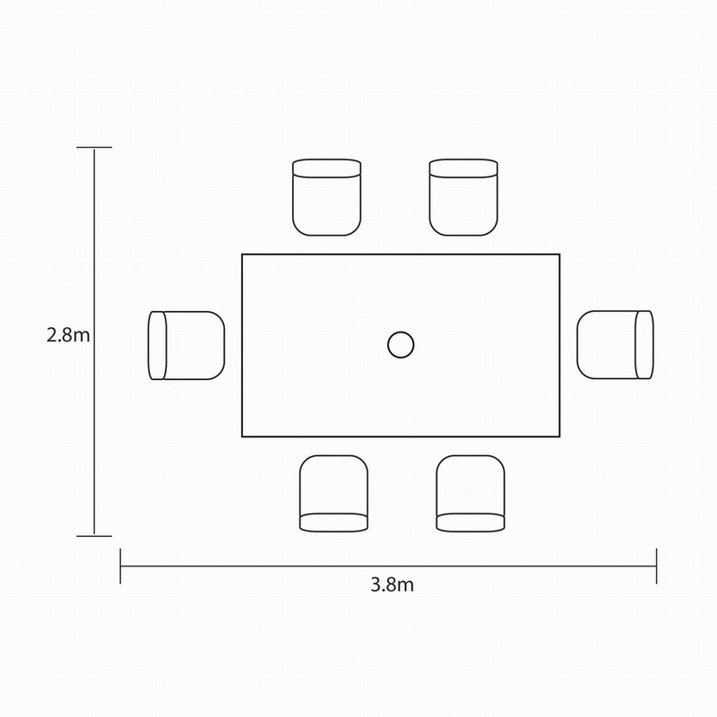 Hartman Arley 6 Seat Rectangular Dining Set - Image 4
