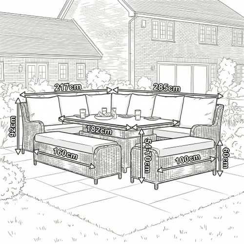 Avery Grande Rectangular L/Hand Corner Lounge/Dining Set -Ash - Image 4