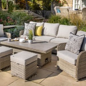 Hartman Eton Sofa Set with Adjustable table -  Beech Weave