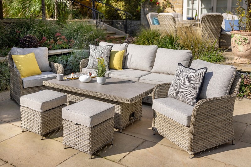 Hartman Eton Sofa Set with Adjustable table - Beech Weave